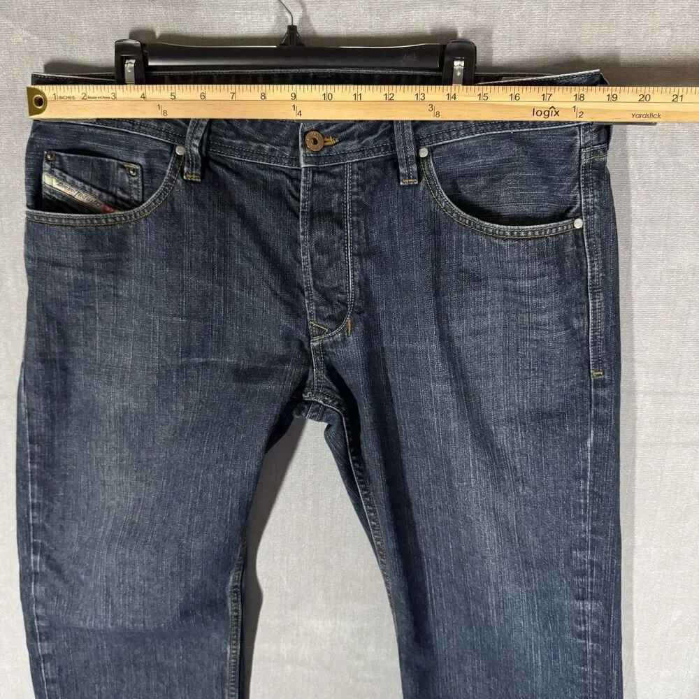 DIESEL Larkee Mens Jeans Dark Wash Denim Regular Straight Size W36 L27 *ALTERED*